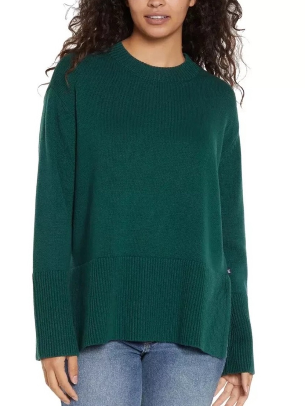 Classic Crewneck Women’s Sweater in Dark Green - Gap